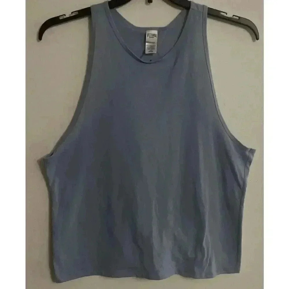Victoria's Secret Sport Womens Tank‎ Large Gray Keyhole Knot Back Yoga Active